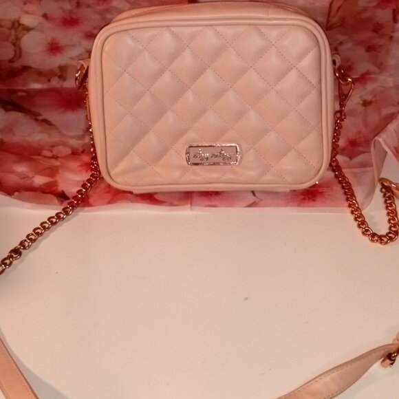 Pink Quilted Itzy Ritzy Crossbody Diaper Bag with Rose Gold Hardware - Picture 1 of 13